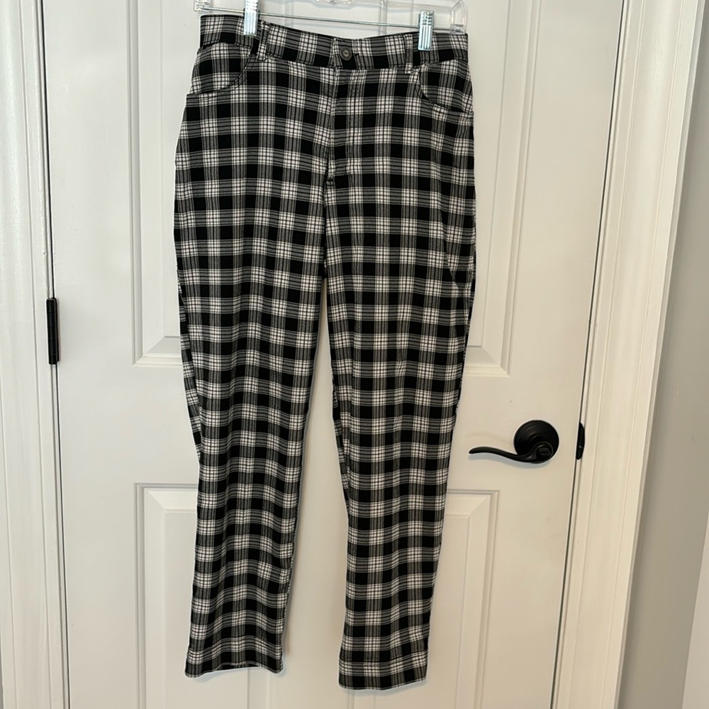 Hollister Black/White Plaid Pants
